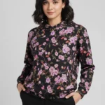 هودي مطبوع بنقشة زهرية