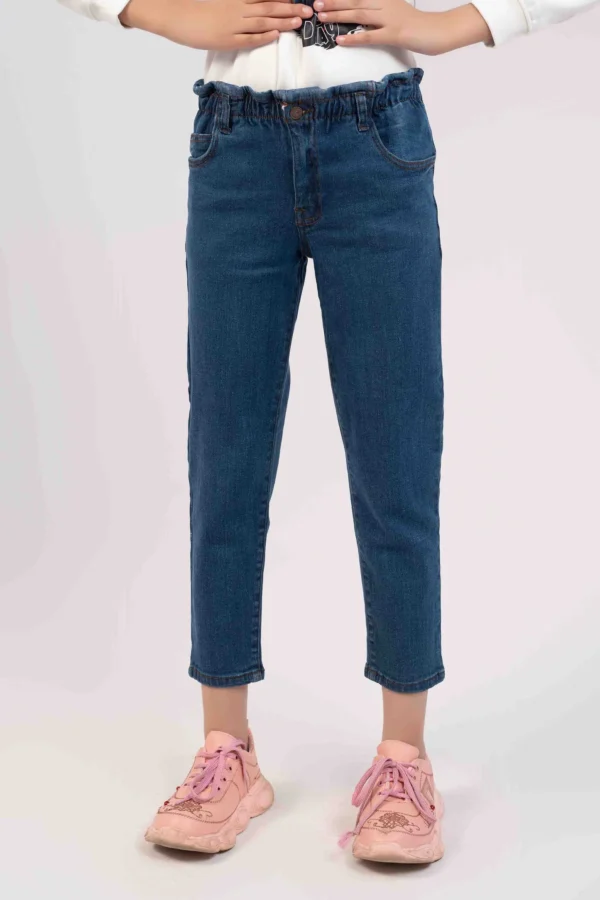 ⁦جينز بناتي بقَصّة ضيقة مرنة-جميع الدرجات⁩ - الصورة ⁦5⁩