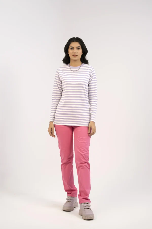 قميص مخطط بأكمام طويلة - الصورة 4