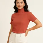 تيشيرت رجالي بنصف كم بياقة عالية