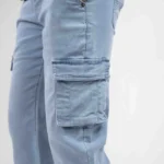 جينز كارجو رجالي – غسيل فاتح