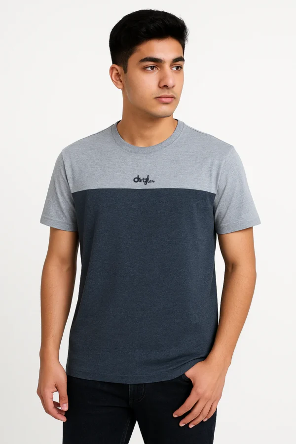 تيشيرت رجالي بتصميم قصّ وخياطة