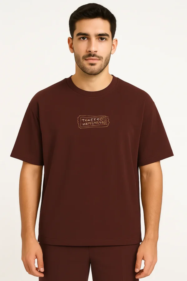 تيشيرت رجالي دروب شولدر بطباعة جرافيك