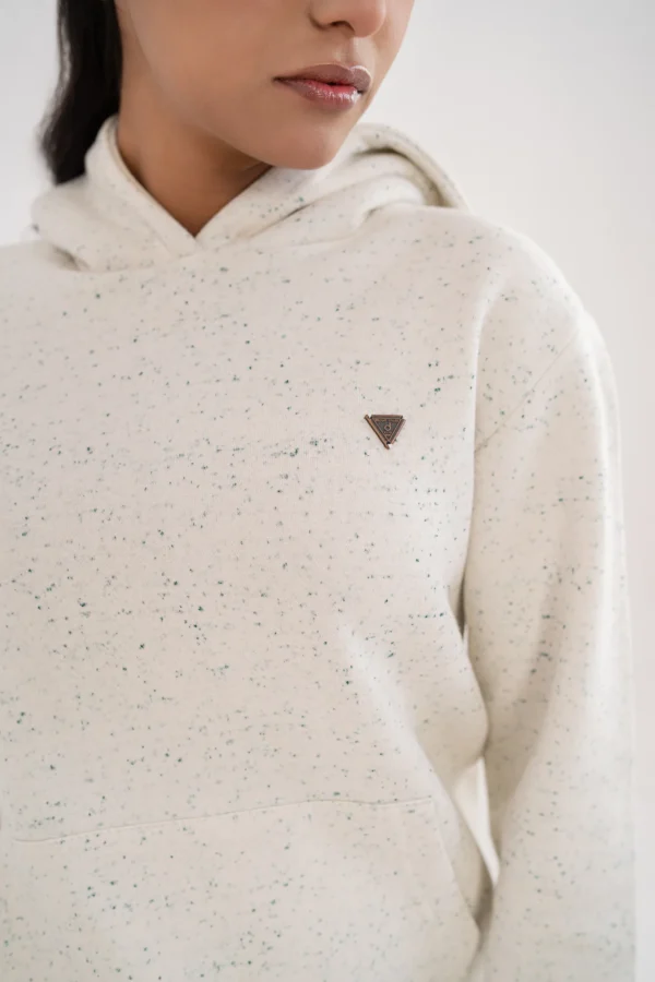 ⁦بدلة رياضية نسائية ميلانج باللون الأبيض مع نقاط خضراء⁩ - الصورة ⁦4⁩