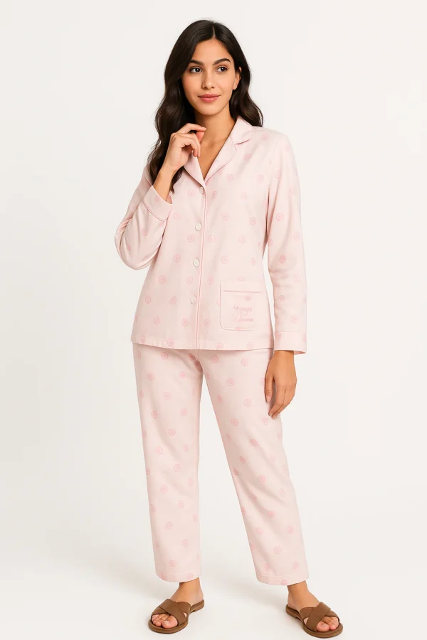 بدلة نوم نسائية بنقوش