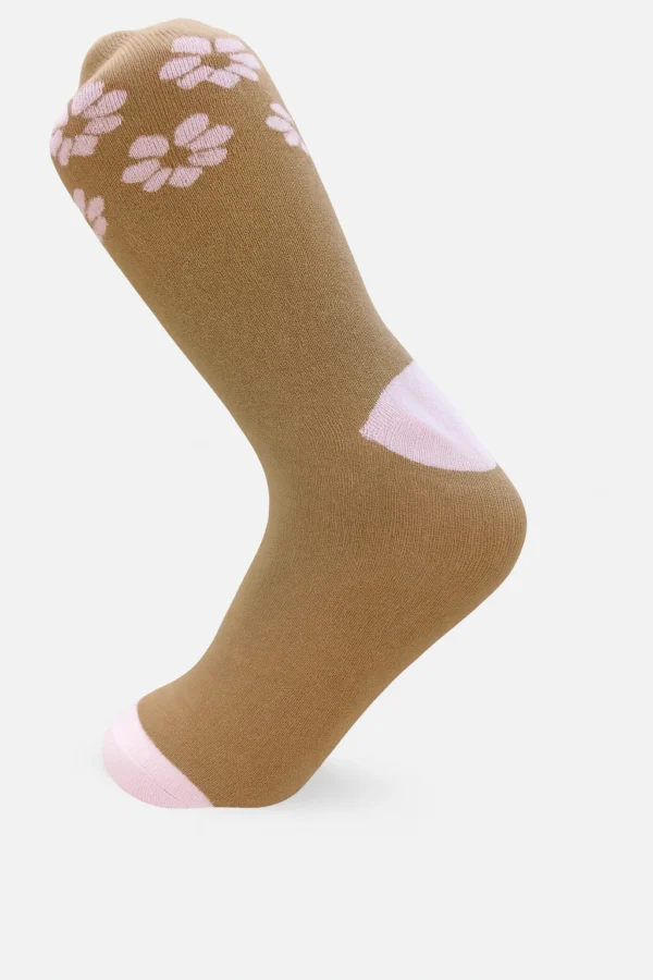 جوارب نسائية بنقشة وردية